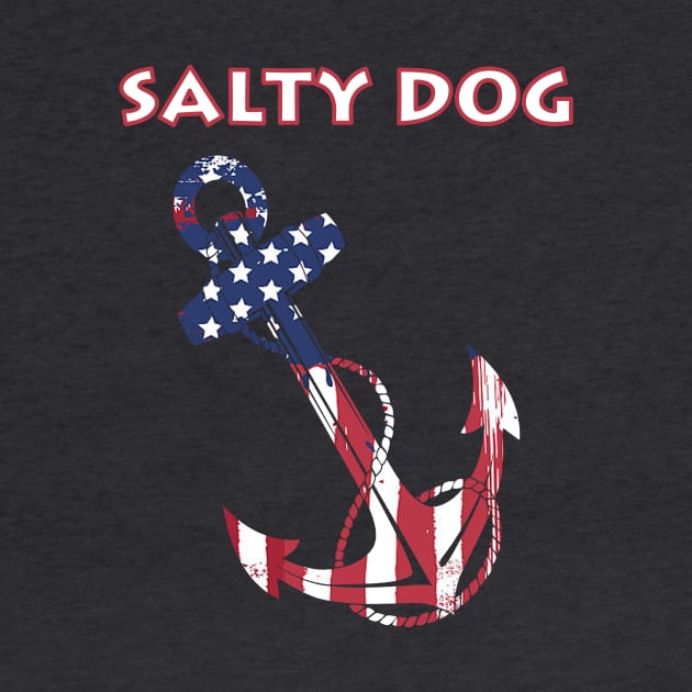 Salty Dog American Flag Painted Anchor by Sneek661